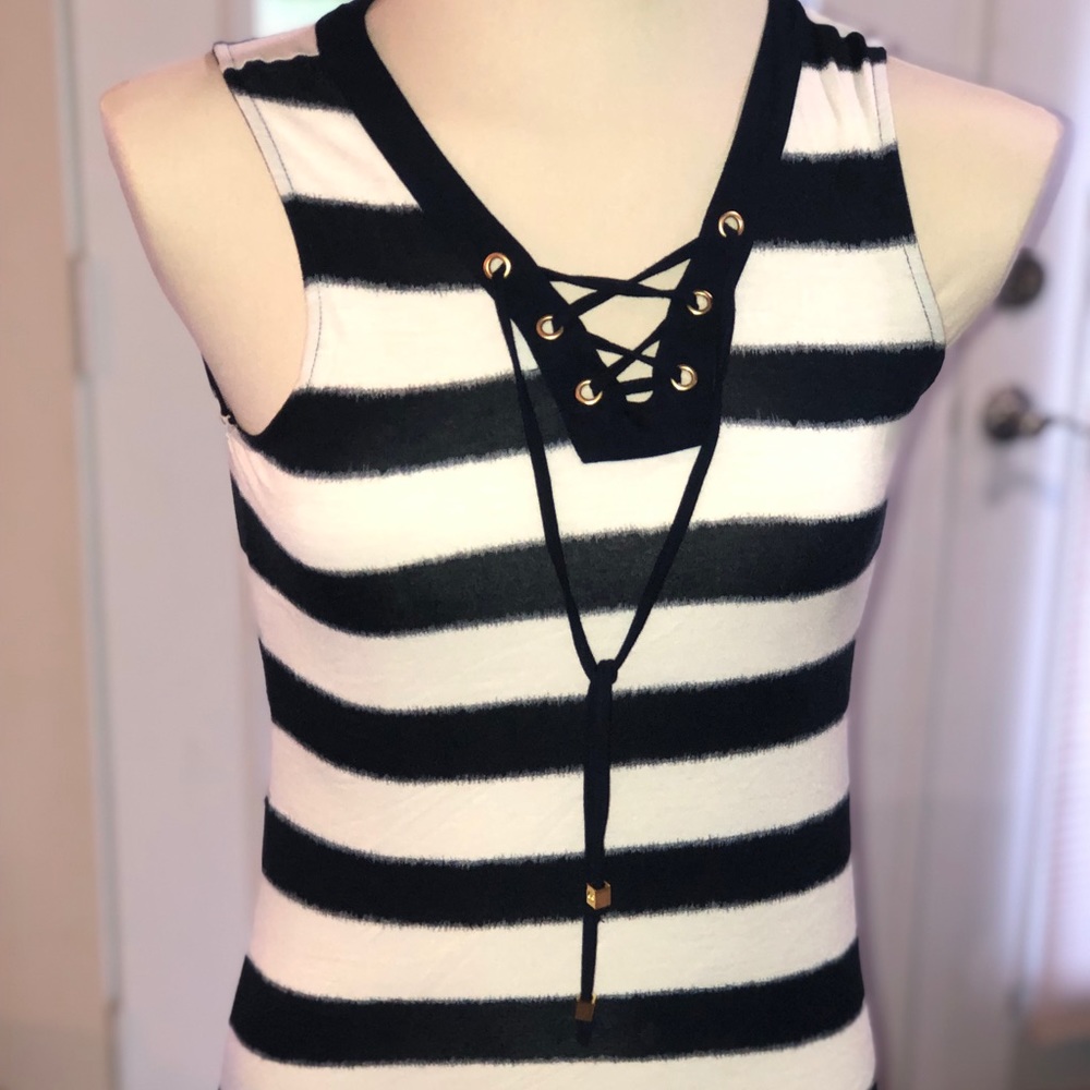 Michael Kors Sleeveless Nautical stripped shirt